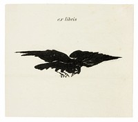 Flying Raven: ex libris, from The Raven (Le Corbeau) by Édouard Manet