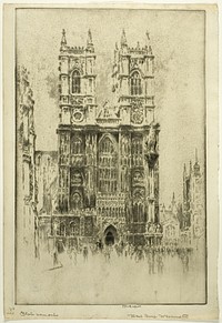 West Front, Westminster Abbey by Joseph Pennell