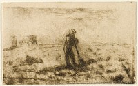 Woman Hanging Out Clothes by Jean François Millet