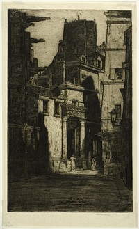 Saint Gervais, Rue des Barres, plate four from the Paris Set by David Young Cameron