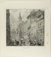 Rue du Gros Horloge by Richard Parkes Bonington