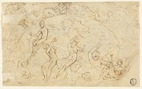Sketches for Silver Salver (recto); Sketches of Friezes, Groups of Women (verso) by Thomas Stothard