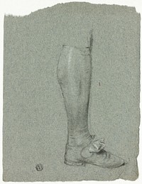 Leg of Standing Figure (recto); Sketch of Shoes (verso) by John Downman