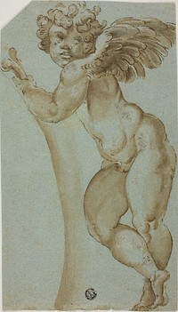 Standing Putto (recto); Saint Jude the Evangelist (verso) by Alberti, Cherubino, Style of