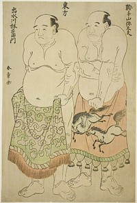 Sumo Wrestlers of the Eastern Group: Kurateyama Yadayû and Izumigawa Rin’emon by Katsukawa Shunsho