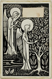 Decorative Study: Two Angels by Aubrey Vincent Beardsley