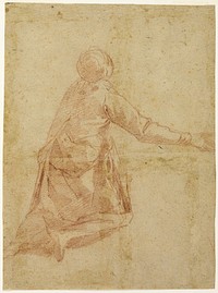 Kneeling Figure from the Back (recto); Three Half-length Studies of Veiled Female Figure (verso) by Andrea Boscoli