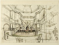 Study for Court of Common Pleas, Westminster Hall, from Microcosm of London by Augustus Charles Pugin