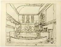 Study for Court of King's Bench, Westminster Hall, from Microcosm of London by Augustus Charles Pugin