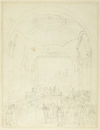 Study for Common Council Chamber, Guild Hall, from Microcosm of London by Augustus Charles Pugin