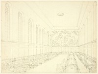 Study for Chelsea Hospital, from Microcosm of London by Augustus Charles Pugin