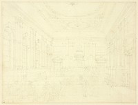 Study for South Sea House, Dividend Hall, from Microcosm of London by Augustus Charles Pugin