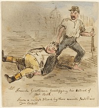 French Gentleman Gratifying His Hatred of Mr. Bull by John Leech