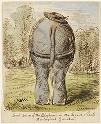 Back View of the Elephant at the Regent's Park Zoological by John Leech