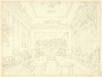 Study for Trinity House, from Microcosm of London (recto); Architectural Sketch of Row House Facades (verso) by Augustus Charles Pugin