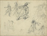 Studies of a Grenadier and a Munitions Cart by Jean Louis André Théodore Géricault