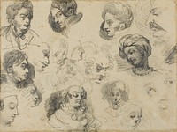Sketches of Heads by Jean Louis André Théodore Géricault