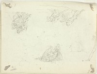 Sheet of Sketches: Groups of Figures by Pierre Antoine Mongin