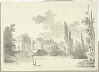 View of the Park at Versailles: Stairway to Terrace with Temple and Column by Pierre Antoine Mongin