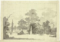 View of the Park at Versailles: Stairway with Two Pairs of Sphinxes by Pierre Antoine Mongin