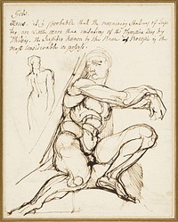 Study of Ignudo in Sistine Chapel, Rome (recto); Paraphrase of the Ignudo Seated to Upper Right of Prophet Jeremiah in Chapel, Rome (verso) by Henry Fuseli