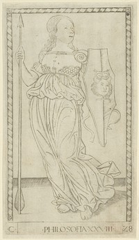 Philosophy, plate 28 from Arts and Sciences by Master of the E-Series Tarocchi