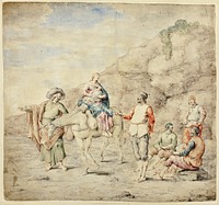 Holy Family Passing Four Men by Leonard Bramer