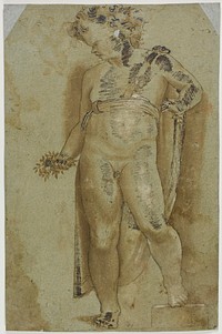 Putto Holding Flowers by Pellegrino Tibaldi