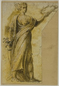 Standing Woman with Laurel Wreath by Biagio Pupini