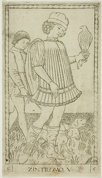 The Gentleman, plate five from The Ranks and Conditions of Men by Master of the E-Series Tarocchi