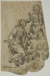 Christ in Glory with Kneeling Virgin by Giulio Cesare Angeli