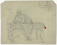 Man at Writing Desk by Style of George Cruikshank