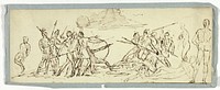 Sketch of Battle Scene (recto); Frigate (verso) by Unknown artist (Unknown Amateur)