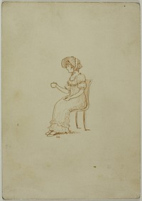 Seated Girl Holding Tea Cup by Kate Greenaway