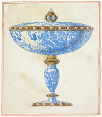 Lapis Covered Dish on Stand by Giuseppe Grisoni