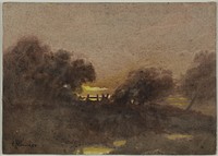 Landscape with Gate at Sunset by Hugh Huntington Howard