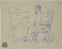 Artist Seated at Easel by Nicholas Chevalier