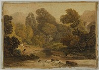 A Scene Near Lodore, Cumberland by Joshua Cristall