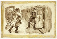 Man Catching Train by Charles Samuel Keene