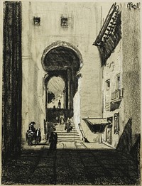 Entrance to Zocodover, Toledo by Joseph Pennell