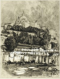 The Washing Place of Madrid by Joseph Pennell