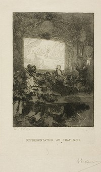 At the Chat Noir by Louis Auguste Lepère