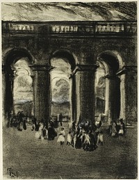 The Courtyard of the Palace, Madrid by Joseph Pennell