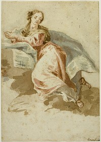 Draped Female Figure at Prayer by Francesco Fontebasso