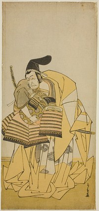 The Actor Ichikawa Ebizo III as Kudo Saemon Suketsune in the Play Kamuri Kotoba Soga no Yukari, Performed at the Ichimura Theater in the First Month, 1776 by Katsukawa Shunsho