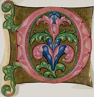 Decorated Initial "D" with Acanthus Leaves from a Choir Book