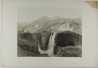 Waterfalls of Tivoli, plate eighteen from Italie Monumentale et Pittoresque by Nicolas Chapuy