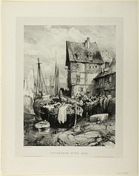 Interior of a Port, plate five from Six Marines by Eugène Isabey