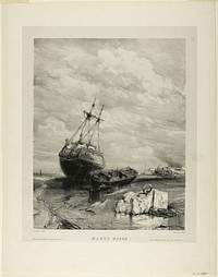 Low Tide, plate six from Six Marines by Eugène Isabey
