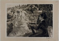 The Terrace of the Villa Brancas by Félix Henri Bracquemond